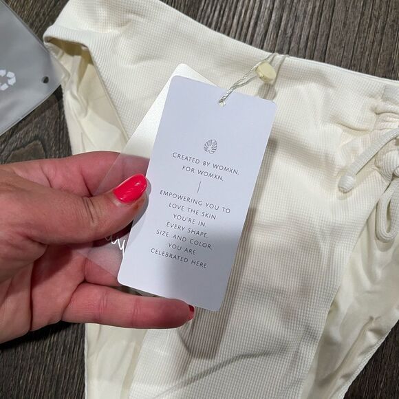 NWT Toluca Luna Midi Bikini Bottom Ivory Micro Waffle Size S - Picture 4 of 6